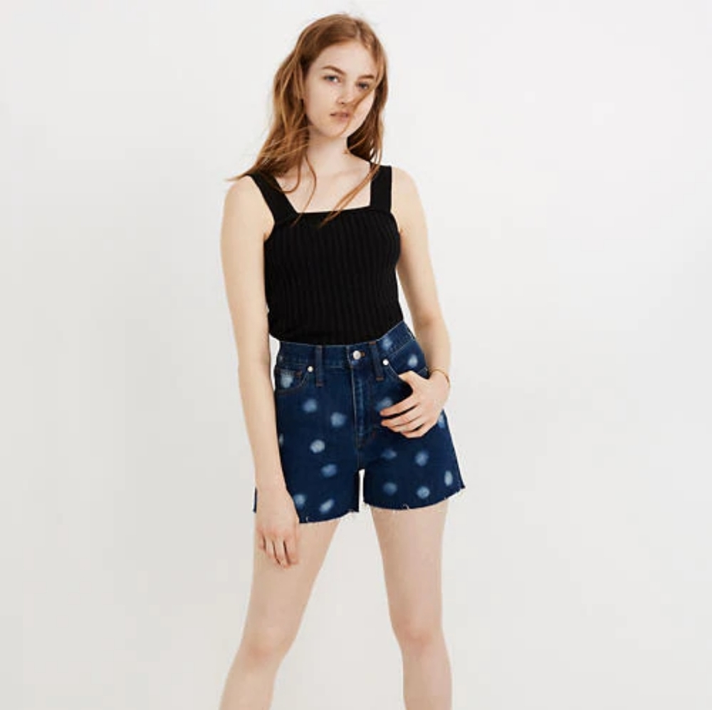 Madewell The Perfect Vintage Polka Dot Jean Short